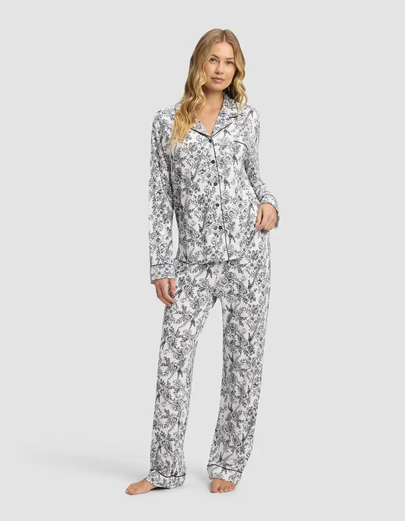 Women's Bamboo Long-Sleeve Pajama Set with Pockets