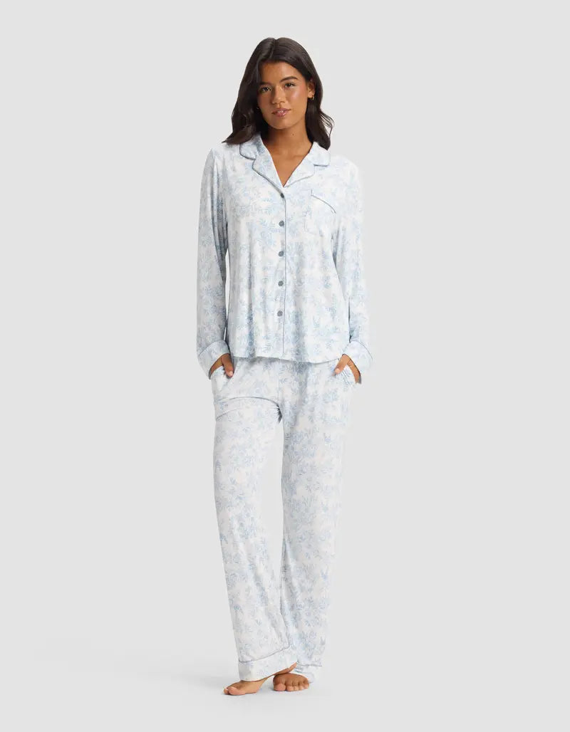 Women's Bamboo Long-Sleeve Pajama Set with Pockets