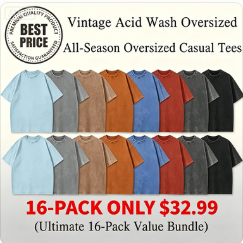 Unisex Plus Size 100% Cotton Acid Wash Oversized Heavyweight Vintage T-Shirt – Couple Style