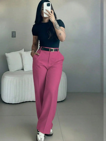 ✨ High-Waisted Straight-Leg Pants