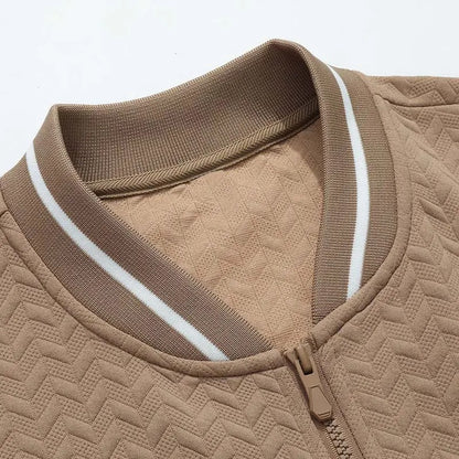 Men's Plain Varsity Bomber Jacket Lightweight Zip‑Up Stand Collar Coat Fitted Long Sleeve Outerwear