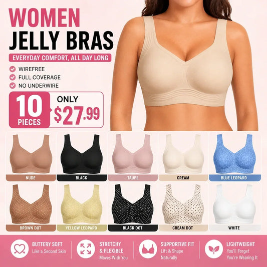 🔥 Limited Stock!🔥Women Jelly Bras Wirefree Full Coverage No Underwire
