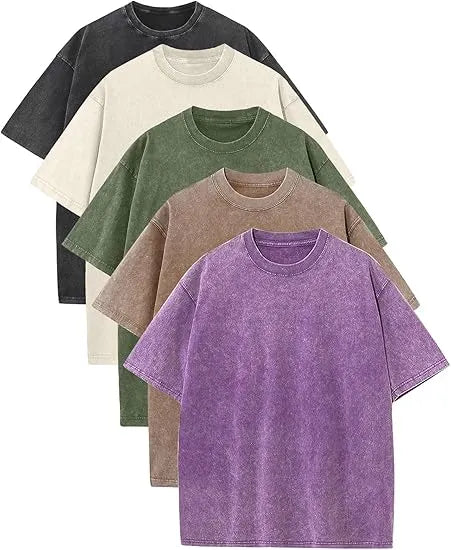 Unisex Plus Size 100% Cotton Acid Wash Oversized Heavyweight Vintage T-Shirt – Couple Style
