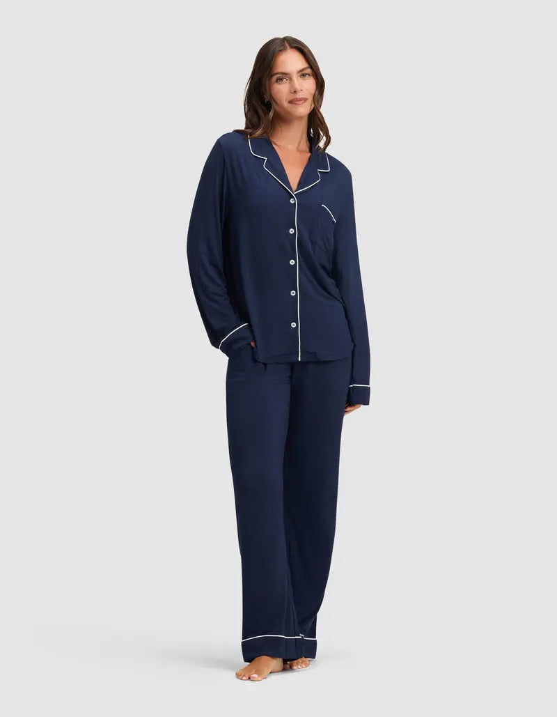 Women's Bamboo Long-Sleeve Pajama Set with Pockets
