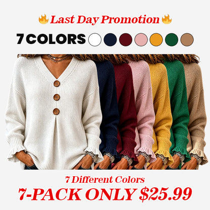 Women's V Neck Knit Sweater