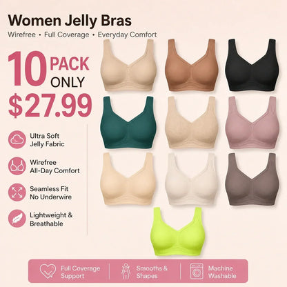 🔥 Limited Stock!🔥Women Jelly Bras Wirefree Full Coverage No Underwire