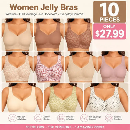 🔥 Limited Stock!🔥Women Jelly Bras Wirefree Full Coverage No Underwire