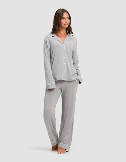 Women's Bamboo Long-Sleeve Pajama Set with Pockets