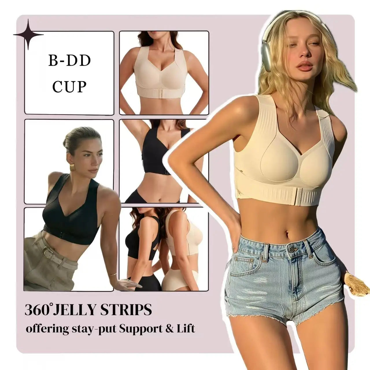 Posture Bra Wireless Seamless Molded Cups