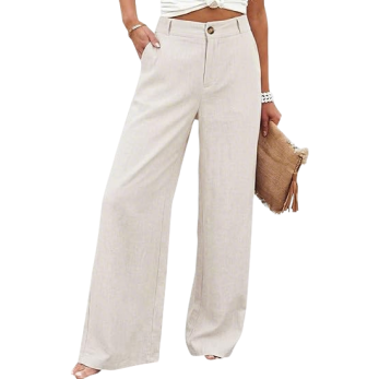 ⚡LAST 2 DAYS⚡- Women's Casual High Waist Linen Wide Leg Trousers