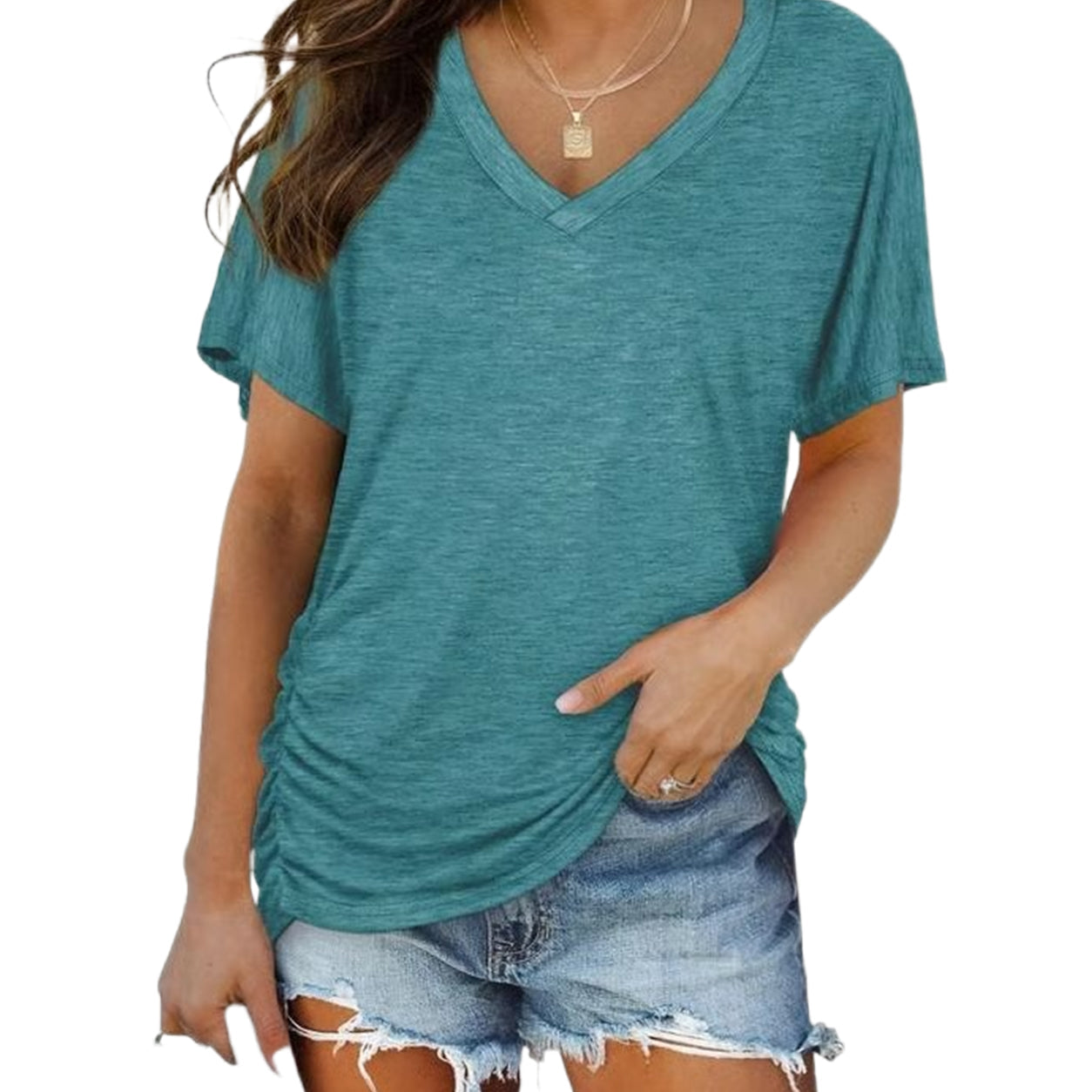 🔥 Women's V-Neck Everyday Tee | Ultra-Soft, Flattering Fit & All-Day Comfort 💖
