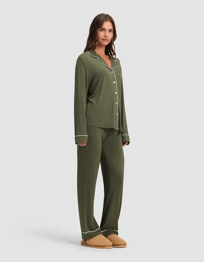 Women's Bamboo Long-Sleeve Pajama Set with Pockets