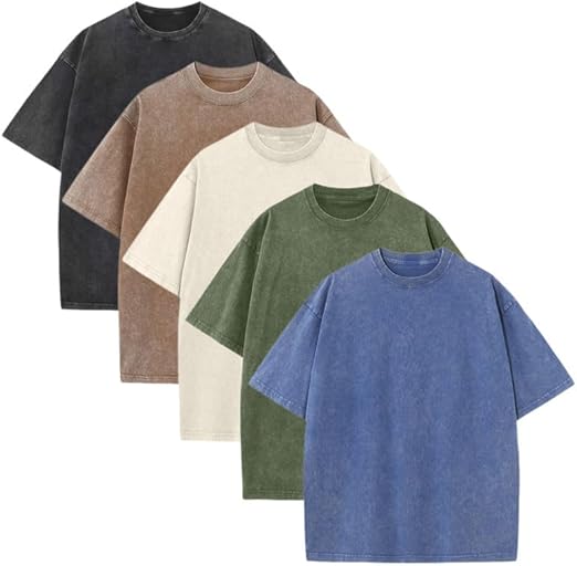 Unisex Plus Size 100% Cotton Acid Wash Oversized Heavyweight Vintage T-Shirt – Couple Style