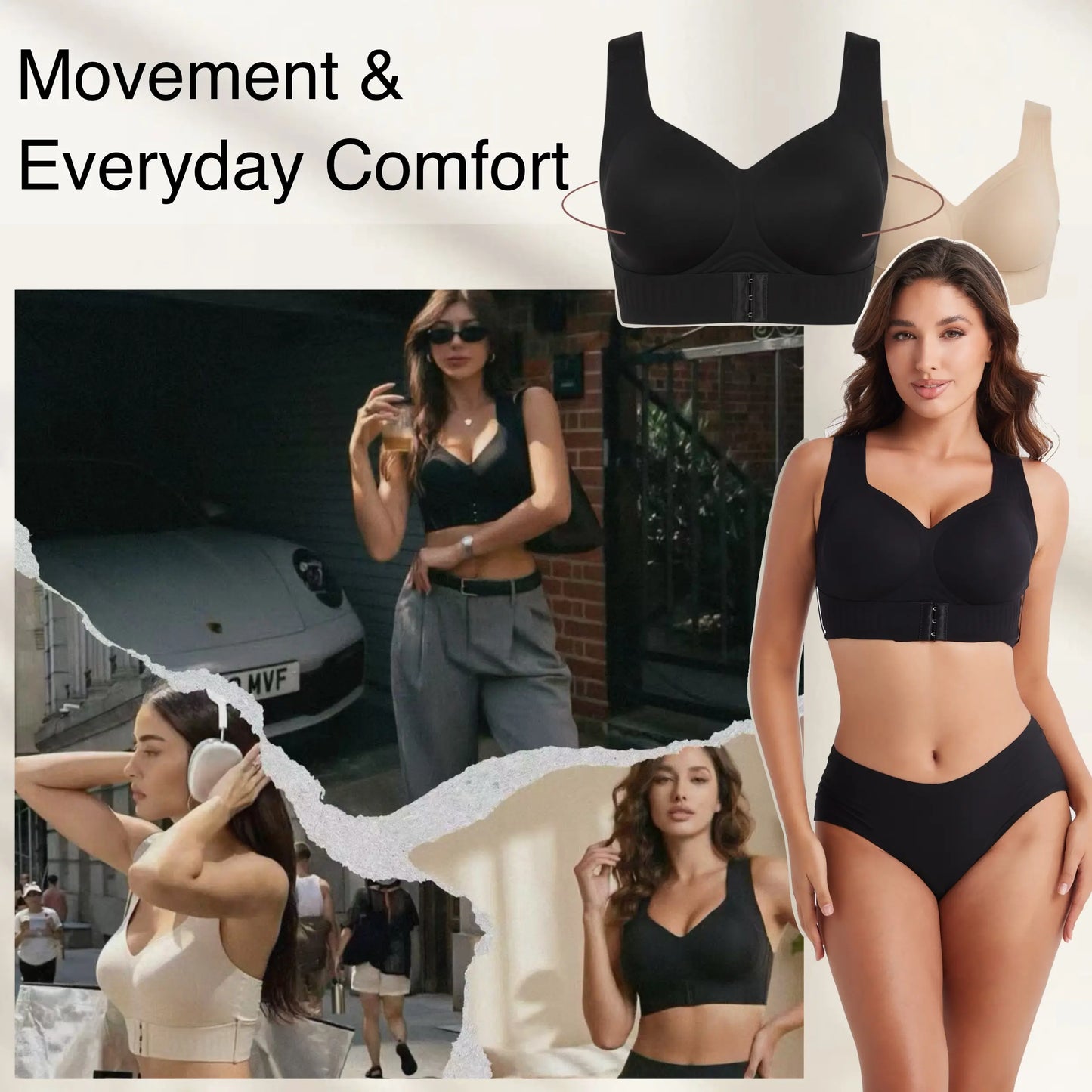 Posture Bra Wireless Seamless Molded Cups