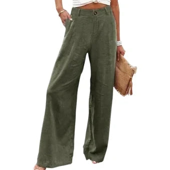⚡LAST 2 DAYS⚡- Women's Casual High Waist Linen Wide Leg Trousers