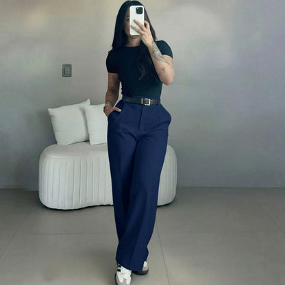 ✨ High-Waisted Straight-Leg Pants