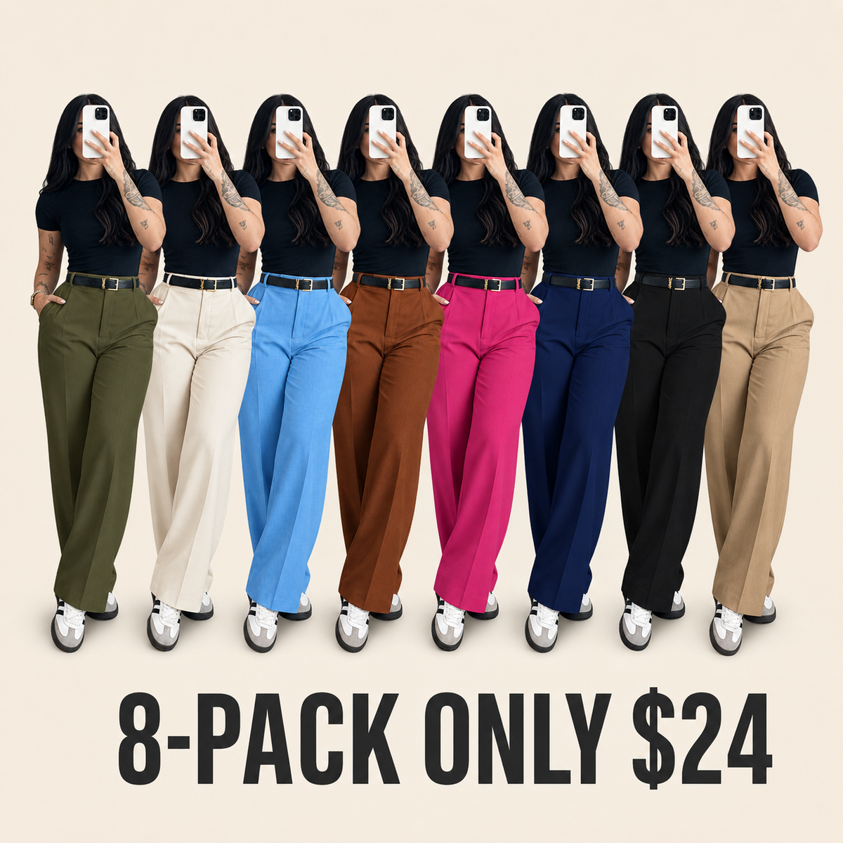 ✨ High-Waisted Straight-Leg Pants