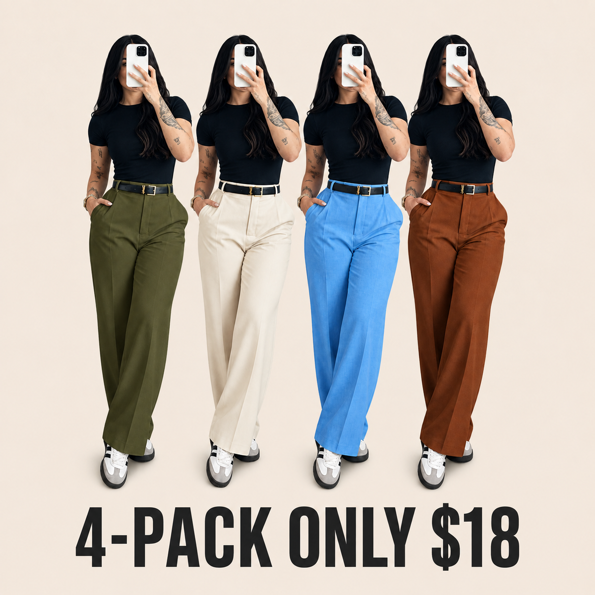 ✨ High-Waisted Straight-Leg Pants