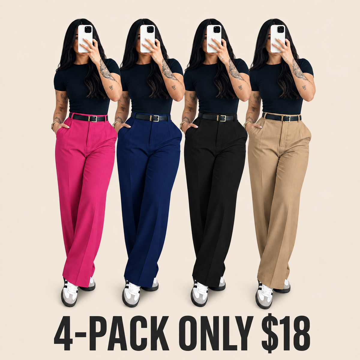 ✨ High-Waisted Straight-Leg Pants