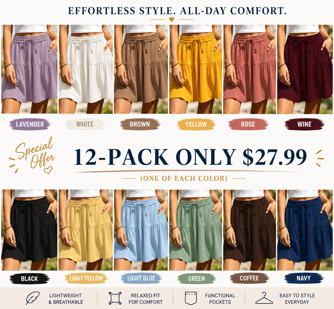 Women's Wide Leg Summer Shorts – Effortless Style