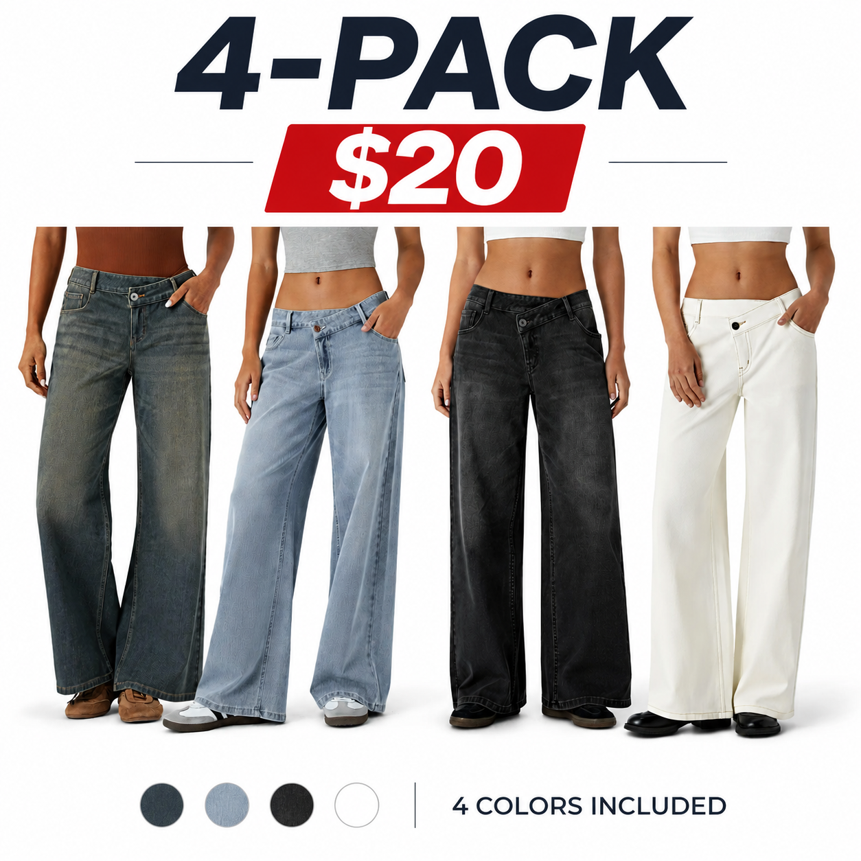 😍Promotion Day 😍Women's Low Rise Wide Leg Jeans