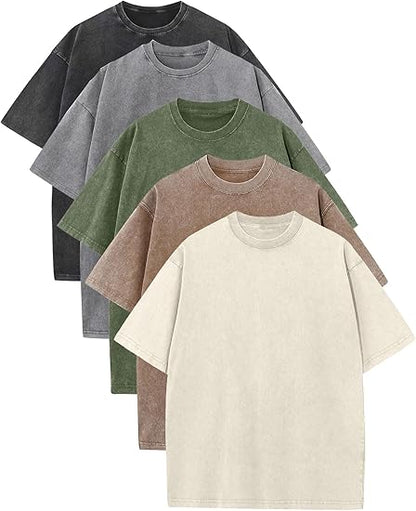 Unisex Plus Size 100% Cotton Acid Wash Oversized Heavyweight Vintage T-Shirt – Couple Style