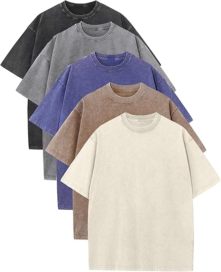 Unisex Plus Size 100% Cotton Acid Wash Oversized Heavyweight Vintage T-Shirt – Couple Style